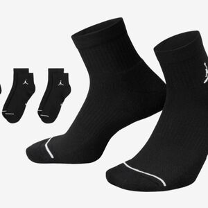 Nike Air Jordan Everyday Dri-Fit Ankle Socks 3 Pairs Black Men’s Size L (8-12)